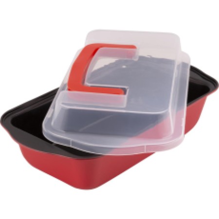 Cake Mold Rectangle with Lid 29×15×6.5cm Lamart LT3100 Black/Red