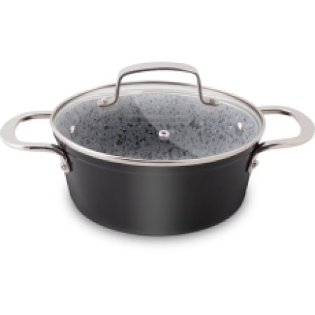 GRANIT Pot Non-stick Aluminum with Granite Coating 20cm 2.2l Lamart LT1253 Black