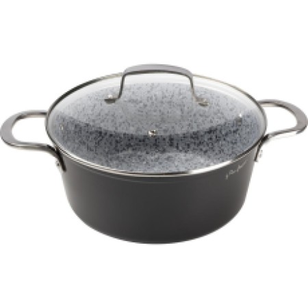 Pot GRANIT Non-stick Aluminum with Granite Coating 24cm Lamart LT1254 Black