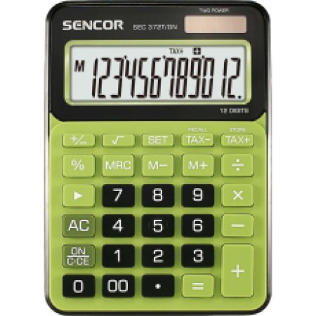 Calculator Dual 12 Digit LCD Display Sencor Sencor SEC 372T/GN Green