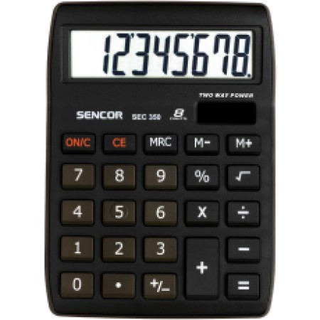 Calculator Dual 8 digits LCD Display Sencor SEC 350 Black