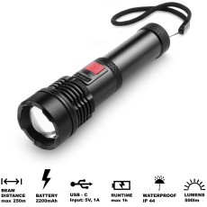 Rechargeable Flashlight Retlux RPL 403 500 Lumens Beam Distance: 250m Autonomy: 7h Weight: 9226gr IP44 Aluminum