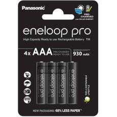 Rechargeable Battery Panasonic eneloop pro BK-4HCDE/2BE 930 mAh size AAA Ni-MH 1.2V Τεμ. 2 New Package