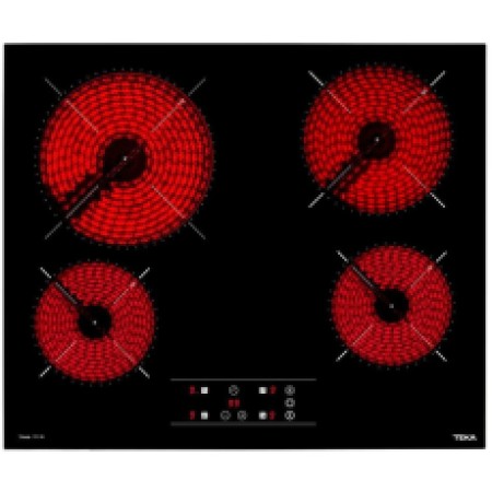 Built-in TEKA Ceramic Hob Standalone 4 Zones with Locking Function 60cm TBC 64010 TTC Black