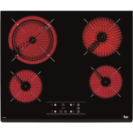 Built-in TEKA Ceramic Hob Standalone 4 Zones with Locking Function 60cm TZ 6420 Black