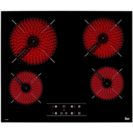 TEKA Built-in Ceramic Hob Standalone 4 Zones Locking Function & Inox Frame 60cm TT 6415 Black