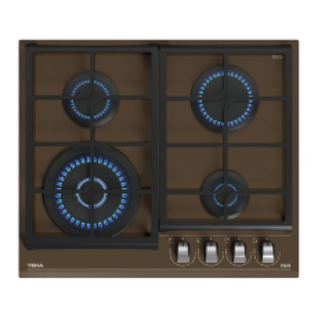 Built-in Glass TEKA Gas Hob 4 Zones with 9 Adjustment Levels 60cm GZC 64320 XBA LB Urban Brown