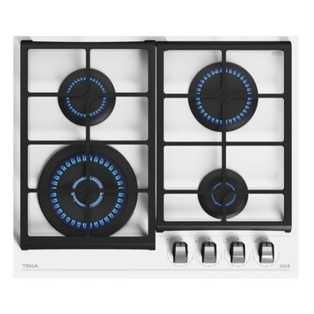 Built-in Glass TEKA Gas Hob 4 Zones with 9 Adjustment Levels 60cm GZC 64320 XBA Urban White