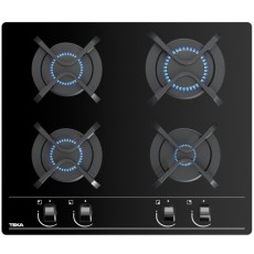 Built-in Glass TEKA Gas Hob 4 Zones No Frame 60cm GBC 64000 KBA Black