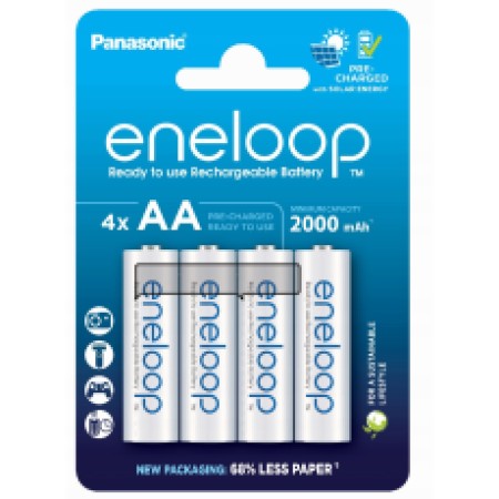 Rechargeable Battery Panasonic Eneloop BK-3MCDEC4BE 2000mAh mAh size AA Ni-MH 1.2V 4Pcs with Battery Case