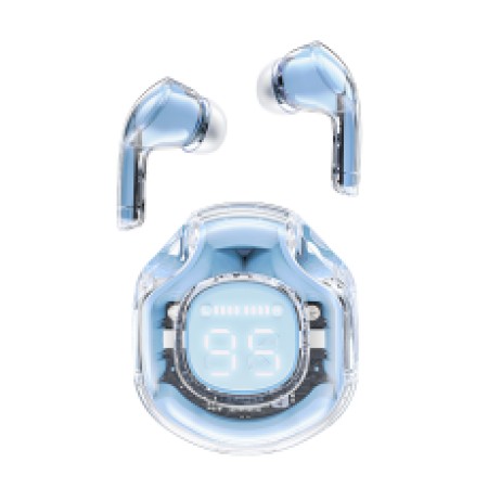 Wireless Hands Free TWS Acefast T9 Color Ice Blue v5.3  with Led Display Noise Reduction IPX4 Inlude Case and Llanyard