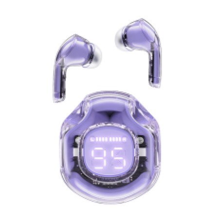 Wireless Hands Free TWS Acefast T9 Color Alfalfa Purple v5.3  with Led Display Noise Reduction IPX4 Inlude Case and Llanyard