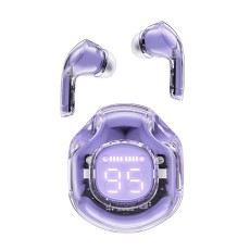 Wireless Hands Free TWS Acefast T9 Color Alfalfa Purple v5.3  with Led Display Noise Reduction IPX4 Inlude Case and Llanyard