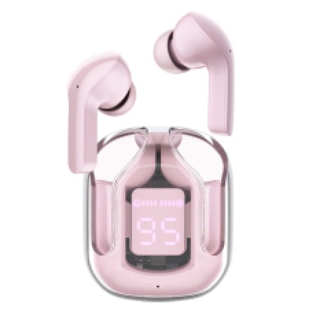 Wireless Hands Free TWS Acefast T6 Color Pink Lotus v5.0  with Led Display Noise Reduction IPX4 Inlude Case