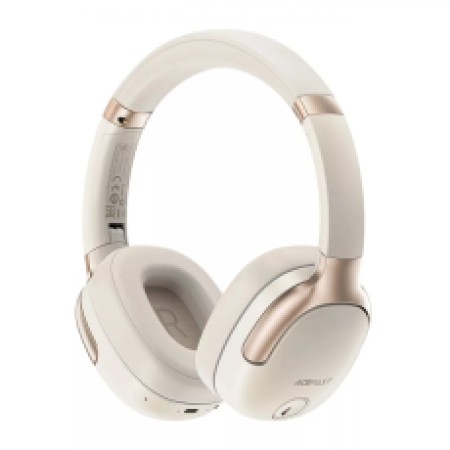 Wireless Acefast H2 Active Noise Cancelling V5.3  AUX Por -40dB ANC HiFi Large Dynami Coil 80hr Play Time  Cream White