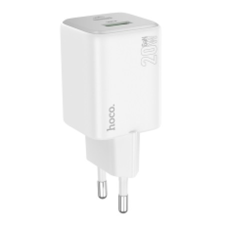 Hoco N41 Almighty Travel Charger with 2 USB QC3.0 18W and USB-C PD20W Charging Outputs White