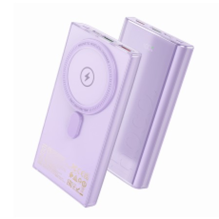 Power Bank Hoco Q22 Taurus 10000mAh 22.5W PD20W QC3.0 with Wireless Charging 2xUSB-A and 1xUSB-C Purple