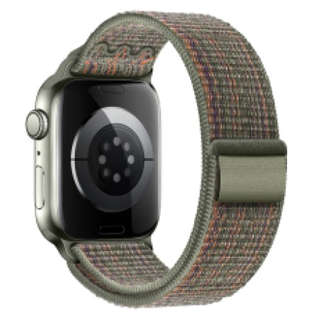 Watchband Hoco WA25 42/44/45/49mm Nylon Strap για Apple Watch series 1/2/3/4/5/6/7/8/9/SE/SE2/Ultra/Ultra2 Dark Green and Orange