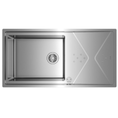 Inox sink TEKA 2 in 1 installation 1 Troughs with Apron 98,4x50,4cm BROOKLYN 60 M-XP 1B 1D PLUS