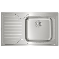 Inox TEKA Sink 1 Trough with Right Apron for Inset Installation 86x50cm CLASSIC MAX 1B 1D