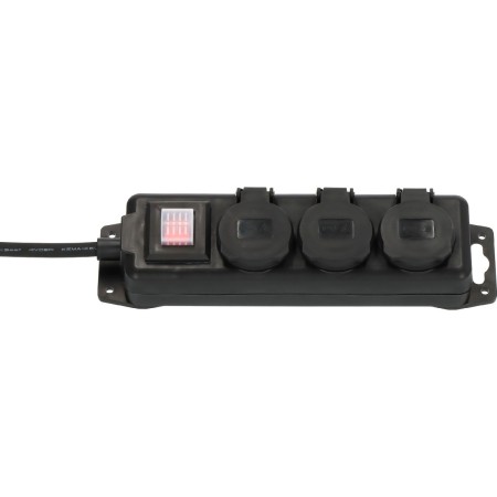 Outdoor  Power Strip Brennenstuhl  with 3 Inlet Sockets and On / Off Switch Cable 2 m IP44 Black