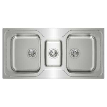 Stainless Steel Sink TEKA Triple Bowl for Built-in Installation 100x50cm CLASSIC 2½B TOTAL