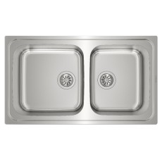 Stainless Steel Sink TEKA Double Bowl for Built-in Installation 86x50cm CLASSIC 2B 86 TOTAL