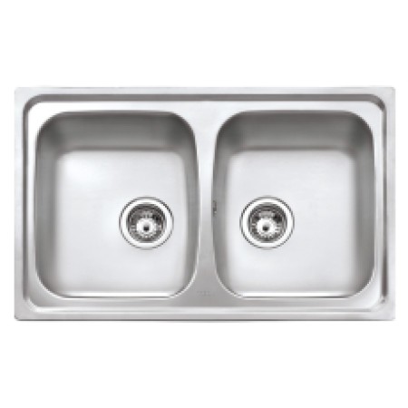 Stainless Steel Sink TEKA Double Bowl for Built-in Installation 79x50cm STARBRIGHT 80 EASY