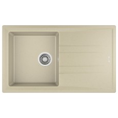 Liquid Granite Sink TEKA Single Bowl with Draining Board  for Built-in Installation 86x51cm STONE 50 MAESTRO Topaz Beige