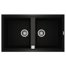 Liquid Granite Sink TEKA Double Bowl  for Built-in Installation 86x51cm NOVA 90 MAESTRO Black