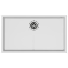 Liquid Granite Sink TEKA Single Bowl Undermount Installation 76x44cm SQUARE 72  MAESTRO Artic White