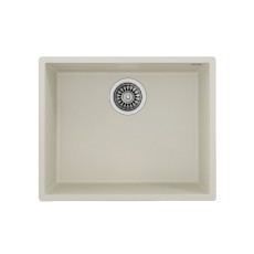 Liquid Granite Sink TEKA Single Bowl Undermount Installation 54x44cm SQUARE 50  MAESTRO Bright Cream