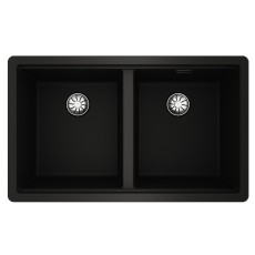 Liquid Granite Sink TEKA Double Bowl Undermount Installation 75x45.6 cm RADEA R10  MAESTRO Black