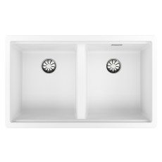 Liquid Granite Sink TEKA Double Bowl Undermount Installation 75x45.6 cm RADEA R10  MAESTRO White