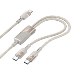 Data Cable Hoco U139  USB-C to 2 x USB-C 100W 20V/5A Gold 1.2m