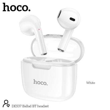 Wireless Hands Free Hoco DES37 Ballad TWS V5.3 250 mAh  White