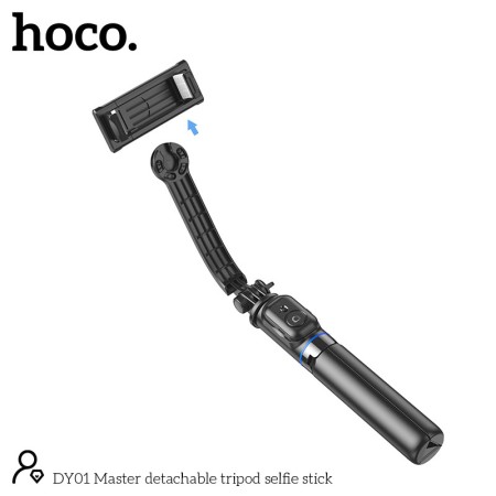 Selfie Stick and Base Holder Hoco DY01 Master 360°  with Remote Control Compatible with GoPro, Length 106mm Black