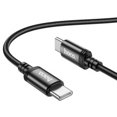 Data Cable Hoco X89 Wind USB-C to USB-C 60W Braided 1m Black