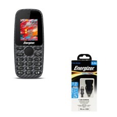 Energizer Energy E2 32MB/2GB Dual Sim 2G 1.77" and Free Car Charger Energizer DCA1QHMC3 2.4A 2x USB-A and Micro USB 1m Black