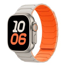 Watchband Hoco WA39 Flex Series 38/40/41/42mm Silicon Strap For Apple Watch series 1/2/3/4/5/6/7/8/9/SE/SE2 Starlight with Orange