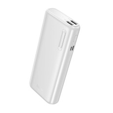 Power Bank Hoco J158A Runner 10000mAh Fast Charge 5V/2A Slim with 2xUSB-A 1xUSB-C 1xMicro USB and LED Battery Indicator White