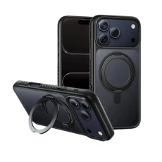 Hoco Premium Rotating Magsafe Case for Apple iPhone 17 Pro Max with Built-in Stand Black