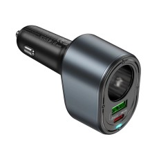 Car Charger Hoco Z56 Friend Dual USB Fast Charge PD35W+QC3.0 with Cigarette Lighter Port Black