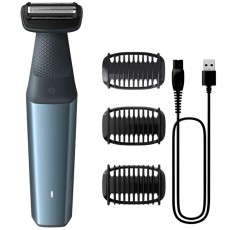 Trimmer Philips BG3027/05 Series 3000 Cordless Waterproof for Body and Face Skin Comfort and 3 Different Length Combs Blue-Black