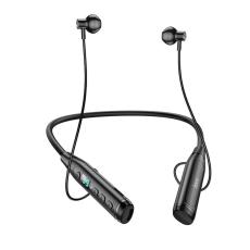 Bluetooth Hands Free Hoco DM37 Sky Neckband Magnetic v5.3 380mAh 40Hrs Playback Time LED Battery Display Black