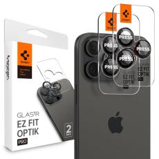 Camera Protector Spigen Optik Pro L-Series Ez Fit for Apple iPhone 16 Pro 16 Pro Max 17 Pro 17 Pro Max Black-Red 2 pack