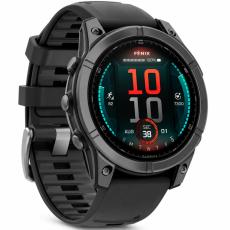 Smartwatch Garmin Fenix E Stainless Steel 47mm GPS NFC 10 ATM Slate Grey with Black Silicone Band