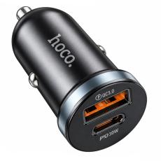 Car Charger Hoco. DZ19 Scenery Lightweight 30W USB-C PD30W + USB-A 18W QC3.0A Black