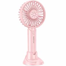Borofone DBF01 Precious Portable Handheld Super Small Silent Fan 1200mAh 3 Airflow Speeds and Phone Desktop Stand Pink