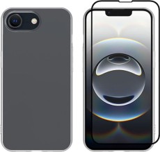 Vivid Set Gelly Case + Full Face Tempered Glass Apple iPhone 16e Black